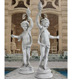 Design Toscano Lighting the Heavens Grande Left Arm Raised Cherub ...